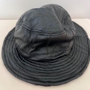 Black Leather Bucket Hat